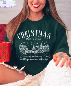 taylor christmas shirt christmas tree tee tops unisex hoodie 1