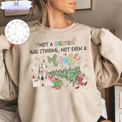 vintage not a creature was stirring not even a mouse shirt jaq and gus gus sweatshirt unisex hoodie 1