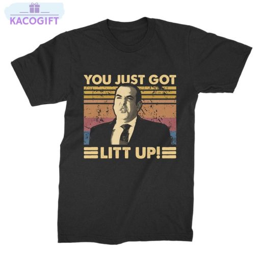 you just got litt up shirt retro suits movie unisex t shirt crewneck 1