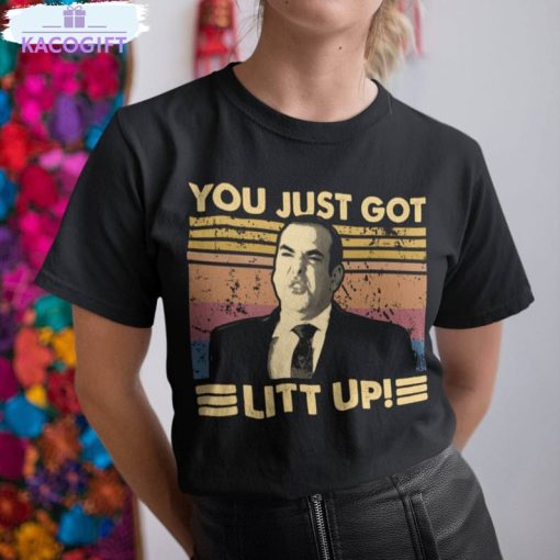 you just got litt up shirt retro suits movie unisex t shirt crewneck 2