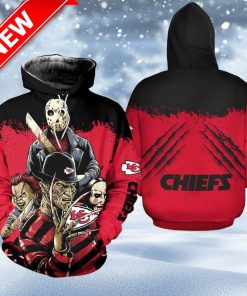 Kansas City Chiefs A Nightmare On Elm Street Halloween 01 Hoodie 3D Zip Printed For Fans