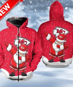Kansas City Chiefs Christmas Dab Santa Zip Hoodie 3D Limited Edition For Fans