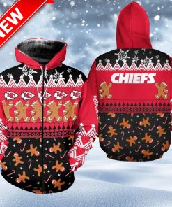 Kansas City Chiefs Christmas Gingerbread Man Limited Edition Unisex Zip Hoodie 3D Printed For Fans