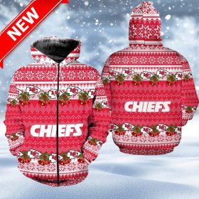 Kansas City Chiefs Christmas Limited Edition Unisex Zip Hoodie 3D Printed For Fans