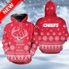 Kansas City Chiefs Christmas Reindeer Zip Hoodie 3D Fleece Zip Hoodie 3D For Fans