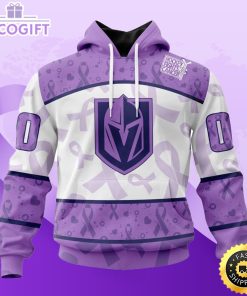 Personalized NHL Vegas Golden Knights Special Lavender Hockey Fights Cancer All Over Print Unisex 3D Hoodie1