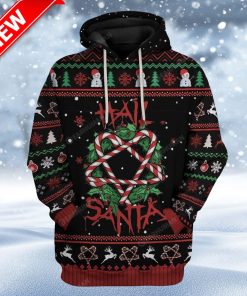 Ugly Hail Santa Candy Cane Summonings Christmas Hoodie 3D Unisex