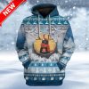 Ugly Indoor Cat Chilling With Coffee Christmas Custom Christmas Hoodie 3D Unisex