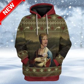 Ugly Lady With Cat Custom Christmas Hoodie 3D Unisex