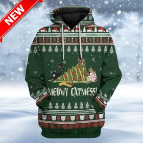 Ugly Meowy Catmess Custom Christmas Hoodie 3D Unisex