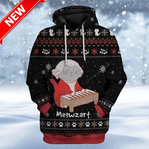 Ugly Meowzart Custom Christmas Hoodie 3D Unisex