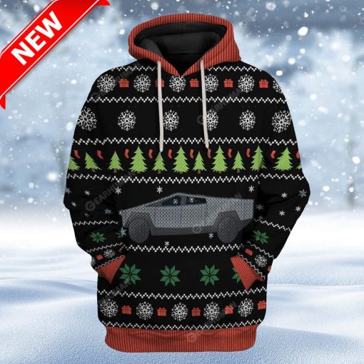 Ugly Merry Christmas Cybertruck Christmas Hoodie 3D Unisex