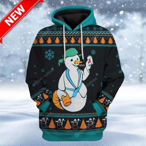 Ugly Merry Christmas ShTterS Full Snowman Custom Christmas Hoodie 3D Unisex