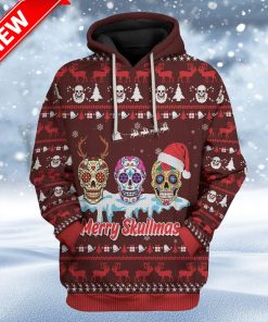 Ugly Merry Skullmas Custom Christmas Hoodie 3D Unisex