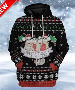 Ugly Merry Slothmas Christmas Hoodie 3D Unisex