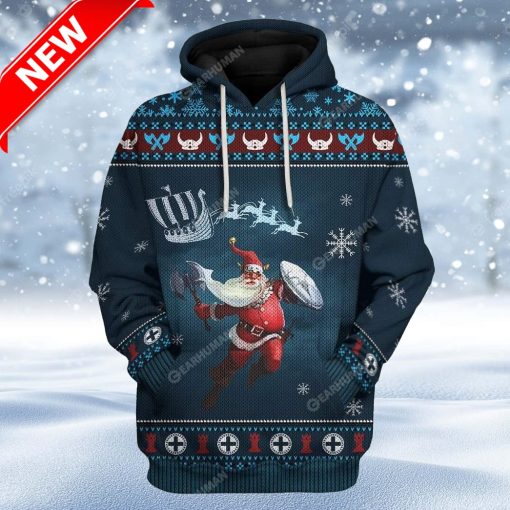 Ugly Merry Viking Christmas Custom Christmas Hoodie 3D Unisex