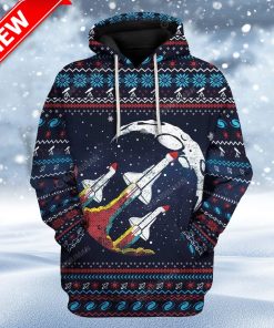 Ugly Nasa Retro Rocket Custom Christmas Hoodie 3D Unisex