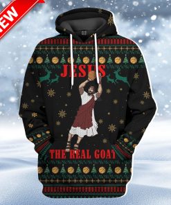 Ugly Nba Jesus The Real Goat Slam Dunk Custom Christmas Hoodie 3D Unisex