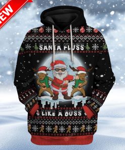 Ugly Santa Floss Like A Boss Custom Christmas Hoodie 3D Unisex