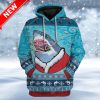 Ugly Santa Shark Biting Candies Christmas Custom Christmas Hoodie 3D Unisex