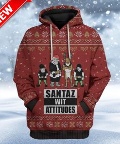 Ugly Santaz Wit Attitudes Custom Christmas Hoodie 3D Unisex