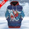 Ugly Shark And Santa Custom Christmas Hoodie 3D Unisex