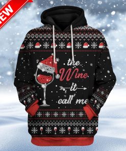 Ugly The Wine It Calls Me Custom Christmas Hoodie 3D Unisex