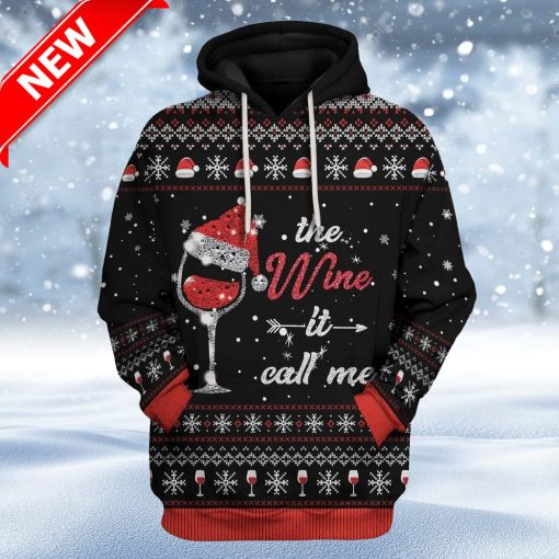 Ugly The Wine It Calls Me Custom Christmas Hoodie 3D Unisex