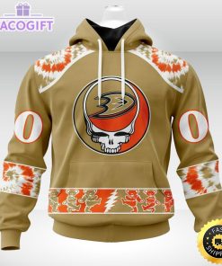 customized nhl anaheim ducks hoodie special grateful dead skull 3d unisex hoodie