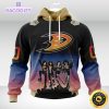 customized nhl anaheim ducks hoodie x kiss band design 3d unisex hoodie