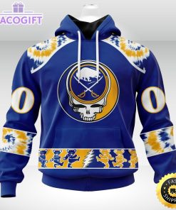 customized nhl buffalo sabres hoodie special grateful dead skull 3d unisex hoodie