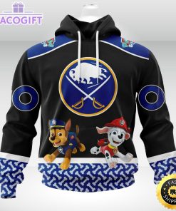 customized nhl buffalo sabres hoodie special paw patrol design 3d unisex hoodie