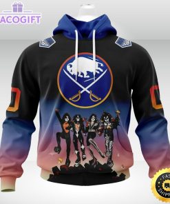 customized nhl buffalo sabres hoodie x kiss band design 3d unisex hoodie