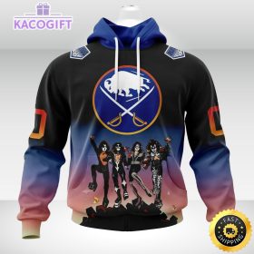 customized nhl buffalo sabres hoodie x kiss band design 3d unisex hoodie