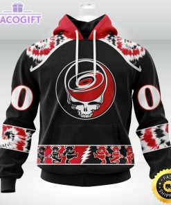 customized nhl carolina hurricanes hoodie special grateful dead skull 3d unisex hoodie