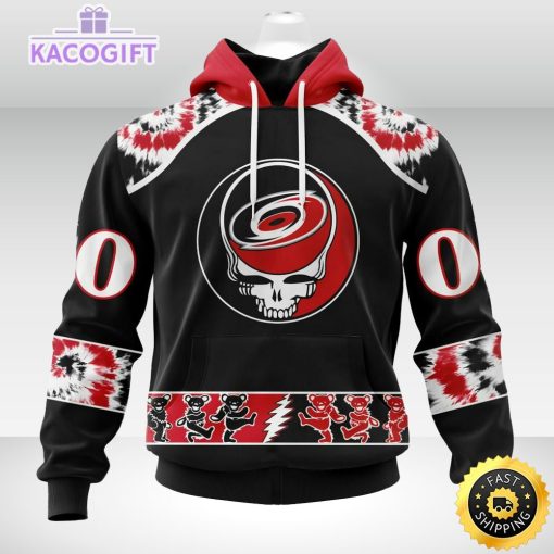 customized nhl carolina hurricanes hoodie special grateful dead skull 3d unisex hoodie