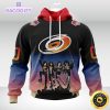 customized nhl carolina hurricanes hoodie x kiss band design 3d unisex hoodie