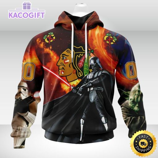 customized nhl chicago blackhawks hoodie specialized darth vader star wars 3d unisex hoodie