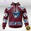 customized nhl colorado avalanche hoodie special grateful dead skull 3d unisex hoodie