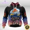 customized nhl colorado avalanche hoodie x kiss band design 3d unisex hoodie