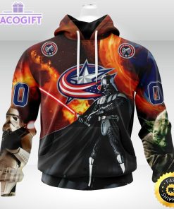 customized nhl columbus blue jackets hoodie specialized darth vader star wars 3d unisex hoodie