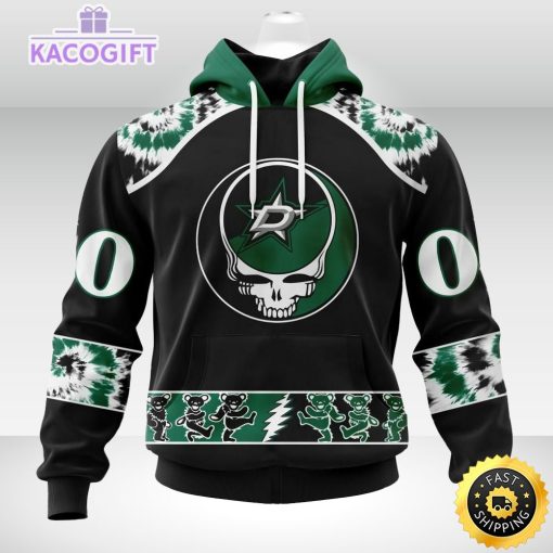 customized nhl dallas stars hoodie special grateful dead skull 3d unisex hoodie