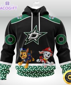 customized nhl dallas stars hoodie special paw patrol design 3d unisex hoodie