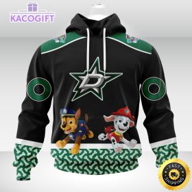 customized nhl dallas stars hoodie special paw patrol design 3d unisex hoodie