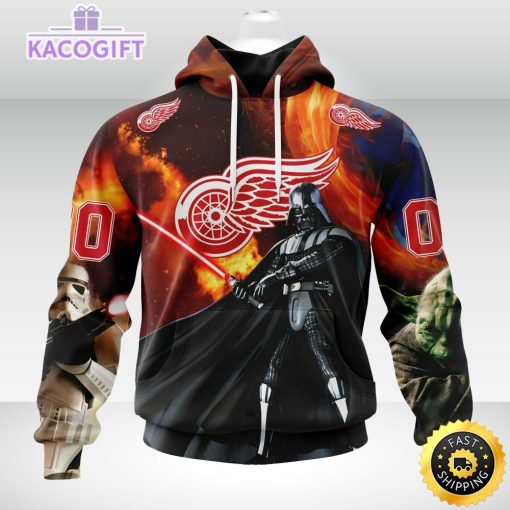 customized nhl detroit red wings hoodie specialized darth vader star wars 3d unisex hoodie