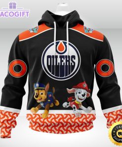 customized nhl edmonton oilers hoodie special paw patrol design 3d unisex hoodie