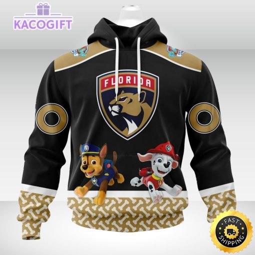 customized nhl florida panthers hoodie special paw patrol design 3d unisex hoodie