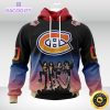 customized nhl montreal canadiens hoodie x kiss band design 3d unisex hoodie