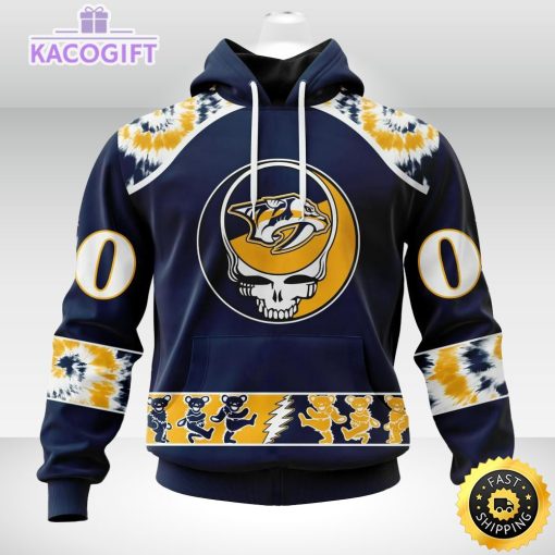 customized nhl nashville predators hoodie special grateful dead skull 3d unisex hoodie