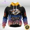 customized nhl nashville predators hoodie x kiss band design 3d unisex hoodie